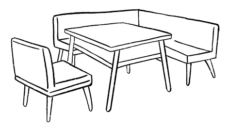 机と椅子のイラスト