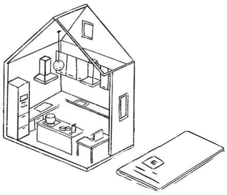 家の模型のイラスト