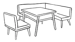 机と椅子のイラスト